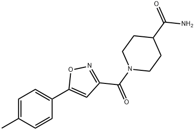 1-{[5-(4-methylphenyl)-3-isoxazolyl]carbonyl}-4-piperidinecarboxamide,725698-14-6,结构式