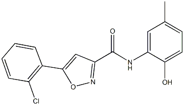 5-(2-chlorophenyl)-N-(2-hydroxy-5-methylphenyl)-3-isoxazolecarboxamide Structure