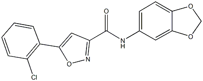 N-(1,3-benzodioxol-5-yl)-5-(2-chlorophenyl)-3-isoxazolecarboxamide Structure