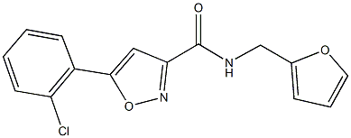 5-(2-chlorophenyl)-N-(2-furylmethyl)-3-isoxazolecarboxamide 化学構造式