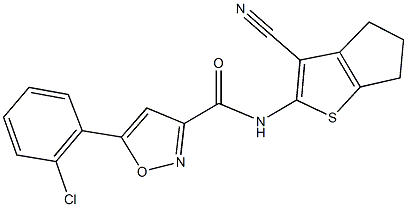 5-(2-chlorophenyl)-N-(3-cyano-5,6-dihydro-4H-cyclopenta[b]thien-2-yl)-3-isoxazolecarboxamide|