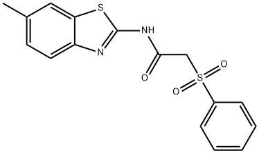 N-(6-methyl-1,3-benzothiazol-2-yl)-2-(phenylsulfonyl)acetamide Structure