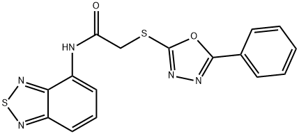 N-(2,1,3-benzothiadiazol-4-yl)-2-[(5-phenyl-1,3,4-oxadiazol-2-yl)sulfanyl]acetamide 化学構造式