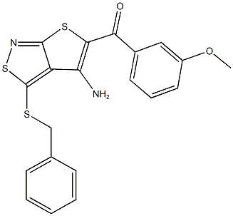 [4-amino-3-(benzylsulfanyl)thieno[2,3-c]isothiazol-5-yl](3-methoxyphenyl)methanone|