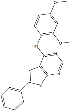 N-(2,4-dimethoxyphenyl)-N-(6-phenylthieno[2,3-d]pyrimidin-4-yl)amine,726136-77-2,结构式