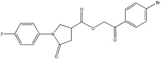 2-(4-bromophenyl)-2-oxoethyl 1-(4-fluorophenyl)-5-oxo-3-pyrrolidinecarboxylate Structure