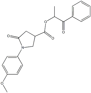 1-methyl-2-oxo-2-phenylethyl 1-(4-methoxyphenyl)-5-oxo-3-pyrrolidinecarboxylate|