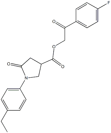 2-(4-fluorophenyl)-2-oxoethyl 1-(4-ethylphenyl)-5-oxo-3-pyrrolidinecarboxylate|