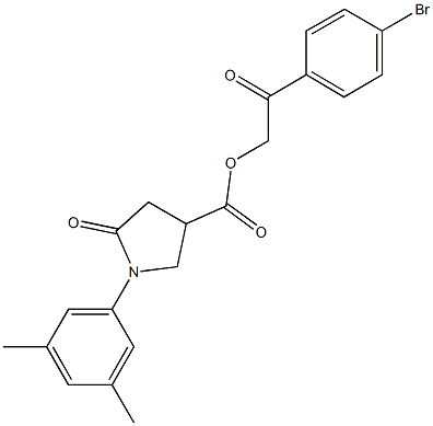 2-(4-bromophenyl)-2-oxoethyl 1-(3,5-dimethylphenyl)-5-oxo-3-pyrrolidinecarboxylate,726140-01-8,结构式