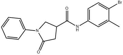 N-(4-bromo-3-methylphenyl)-5-oxo-1-phenyl-3-pyrrolidinecarboxamide Structure