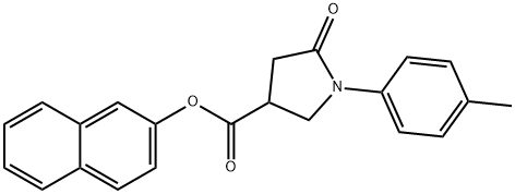 2-naphthyl 1-(4-methylphenyl)-5-oxo-3-pyrrolidinecarboxylate Structure