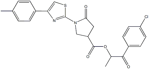 726141-65-7 2-(4-chlorophenyl)-1-methyl-2-oxoethyl 1-[4-(4-methylphenyl)-1,3-thiazol-2-yl]-5-oxo-3-pyrrolidinecarboxylate