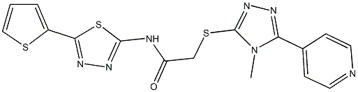 2-{[4-methyl-5-(4-pyridinyl)-4H-1,2,4-triazol-3-yl]sulfanyl}-N-[5-(2-thienyl)-1,3,4-thiadiazol-2-yl]acetamide Structure