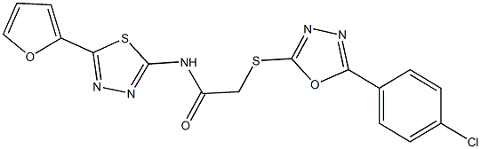 2-{[5-(4-chlorophenyl)-1,3,4-oxadiazol-2-yl]sulfanyl}-N-[5-(2-furyl)-1,3,4-thiadiazol-2-yl]acetamide|