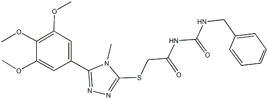 N-benzyl-N'-({[4-methyl-5-(3,4,5-trimethoxyphenyl)-4H-1,2,4-triazol-3-yl]sulfanyl}acetyl)urea Structure