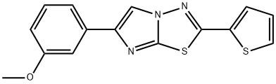 methyl 3-[2-(2-thienyl)imidazo[2,1-b][1,3,4]thiadiazol-6-yl]phenyl ether 化学構造式