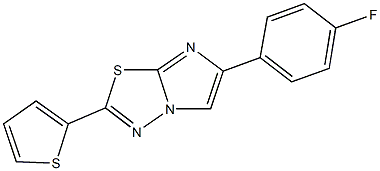 6-(4-fluorophenyl)-2-(2-thienyl)imidazo[2,1-b][1,3,4]thiadiazole 化学構造式