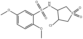 N-(4-chloro-1,1-dioxidotetrahydro-3-thienyl)-2,5-dimethoxybenzenesulfonamide 结构式