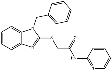 2-[(1-benzyl-1H-benzimidazol-2-yl)sulfanyl]-N-(2-pyridinyl)acetamide Struktur