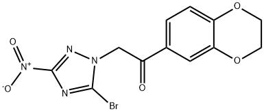 2-{5-bromo-3-nitro-1H-1,2,4-triazol-1-yl}-1-(2,3-dihydro-1,4-benzodioxin-6-yl)ethanone|