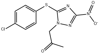 1-{5-[(4-chlorophenyl)sulfanyl]-3-nitro-1H-1,2,4-triazol-1-yl}acetone 化学構造式