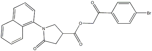 2-(4-bromophenyl)-2-oxoethyl 1-(1-naphthyl)-5-oxo-3-pyrrolidinecarboxylate 化学構造式