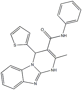 2-methyl-N-phenyl-4-(2-thienyl)-1,4-dihydropyrimido[1,2-a]benzimidazole-3-carboxamide Struktur