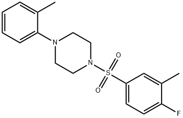 1-[(4-fluoro-3-methylphenyl)sulfonyl]-4-(2-methylphenyl)piperazine Struktur