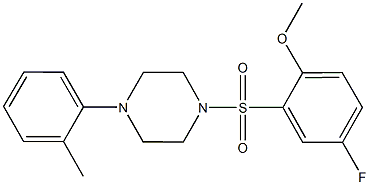 1-[(5-fluoro-2-methoxyphenyl)sulfonyl]-4-(2-methylphenyl)piperazine Structure