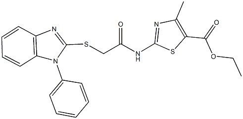 ethyl 4-methyl-2-({[(1-phenyl-1H-benzimidazol-2-yl)sulfanyl]acetyl}amino)-1,3-thiazole-5-carboxylate|