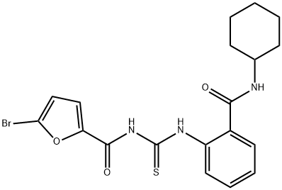 2-({[(5-bromo-2-furoyl)amino]carbothioyl}amino)-N-cyclohexylbenzamide Structure