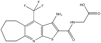 ({[3-amino-4-(trifluoromethyl)-6,7,8,9-tetrahydro-5H-cyclohepta[b]thieno[3,2-e]pyridin-2-yl]carbonyl}amino)acetic acid,727662-16-0,结构式