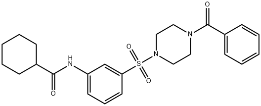 N-{3-[(4-benzoyl-1-piperazinyl)sulfonyl]phenyl}cyclohexanecarboxamide Structure