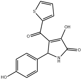 3-hydroxy-5-(4-hydroxyphenyl)-4-(2-thienylcarbonyl)-1,5-dihydro-2H-pyrrol-2-one,727994-84-5,结构式