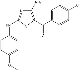 [4-amino-2-(4-methoxyanilino)-1,3-thiazol-5-yl](4-chlorophenyl)methanone Struktur