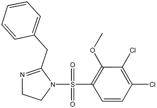 6-[(2-benzyl-4,5-dihydro-1H-imidazol-1-yl)sulfonyl]-2,3-dichlorophenyl methyl ether Struktur