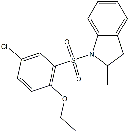 4-chloro-2-[(2-methyl-2,3-dihydro-1H-indol-1-yl)sulfonyl]phenyl ethyl ether Structure