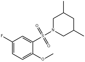1-[(5-fluoro-2-methoxyphenyl)sulfonyl]-3,5-dimethylpiperidine 结构式