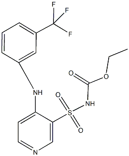 ethyl {4-[3-(trifluoromethyl)anilino]-3-pyridinyl}sulfonylcarbamate 化学構造式