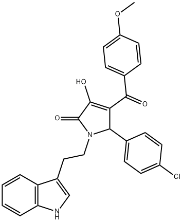 5-(4-chlorophenyl)-3-hydroxy-1-[2-(1H-indol-3-yl)ethyl]-4-(4-methoxybenzoyl)-1,5-dihydro-2H-pyrrol-2-one Struktur