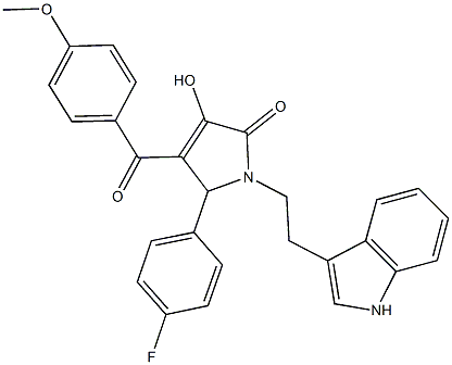 5-(4-fluorophenyl)-3-hydroxy-1-[2-(1H-indol-3-yl)ethyl]-4-(4-methoxybenzoyl)-1,5-dihydro-2H-pyrrol-2-one Structure