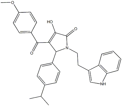 3-hydroxy-1-[2-(1H-indol-3-yl)ethyl]-5-(4-isopropylphenyl)-4-(4-methoxybenzoyl)-1,5-dihydro-2H-pyrrol-2-one Structure