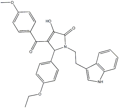 5-(4-ethoxyphenyl)-3-hydroxy-1-[2-(1H-indol-3-yl)ethyl]-4-(4-methoxybenzoyl)-1,5-dihydro-2H-pyrrol-2-one Structure