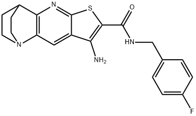 5-amino-N-(4-fluorobenzyl)-7-thia-1,9-diazatetracyclo[9.2.2.0~2,10~.0~4,8~]pentadeca-2(10),3,5,8-tetraene-6-carboxamide Structure