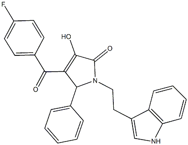 4-(4-fluorobenzoyl)-3-hydroxy-1-[2-(1H-indol-3-yl)ethyl]-5-phenyl-1,5-dihydro-2H-pyrrol-2-one Structure