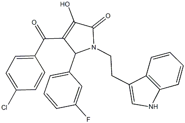 4-(4-chlorobenzoyl)-5-(3-fluorophenyl)-3-hydroxy-1-[2-(1H-indol-3-yl)ethyl]-1,5-dihydro-2H-pyrrol-2-one Structure
