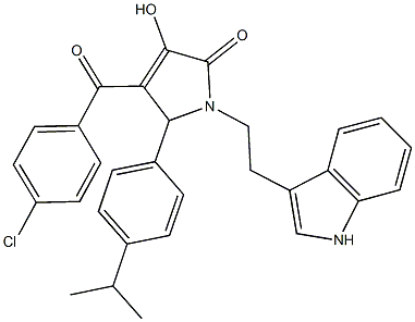4-(4-chlorobenzoyl)-3-hydroxy-1-[2-(1H-indol-3-yl)ethyl]-5-(4-isopropylphenyl)-1,5-dihydro-2H-pyrrol-2-one 化学構造式