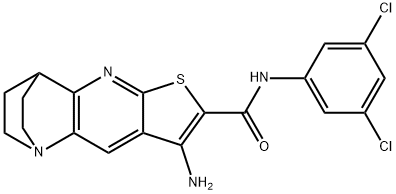8-amino-N-(3,5-dichlorophenyl)-1,2,3,4-tetrahydro-1,4-ethanothieno[2,3-b][1,5]naphthyridine-7-carboxamide Struktur