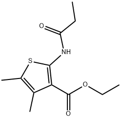 ethyl 4,5-dimethyl-2-(propionylamino)-3-thiophenecarboxylate 化学構造式