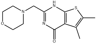 5,6-dimethyl-2-(4-morpholinylmethyl)thieno[2,3-d]pyrimidin-4(3H)-one 化学構造式